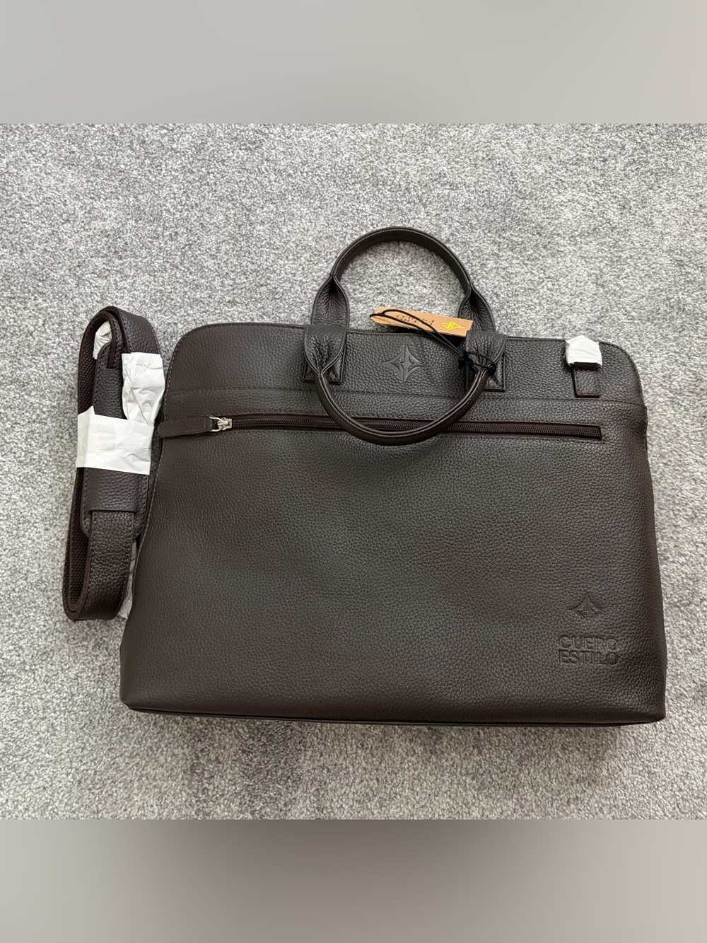 Dark Brown Leather Briefcase Bag for Men